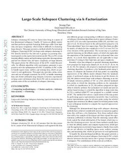 Large-Scale Subspace Clustering via k-Factorization