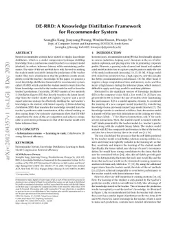 DE-RRD: A Knowledge Distillation Framework for Recommender System