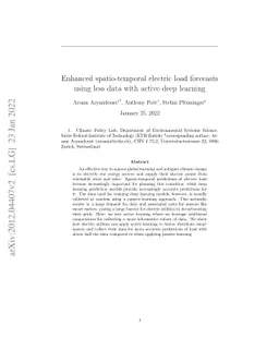 Enhanced spatio-temporal electric load forecasts using less data with
  active deep learning