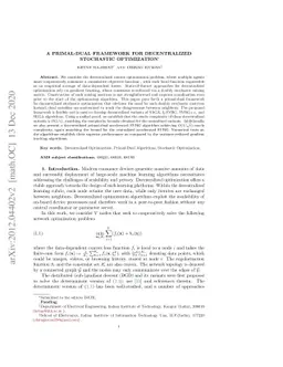 A Primal-Dual Framework for Decentralized Stochastic Optimization