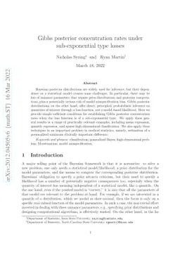 Gibbs posterior concentration rates under sub-exponential type losses