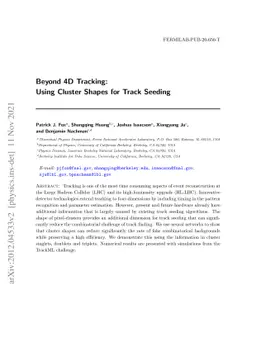 Beyond 4D Tracking: Using Cluster Shapes for Track Seeding