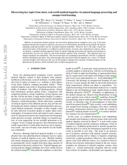 Discovering key topics from short, real-world medical inquiries via
  natural language processing and unsupervised learning