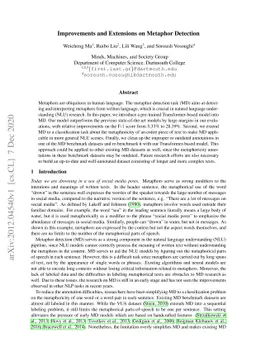 Improvements and Extensions on Metaphor Detection