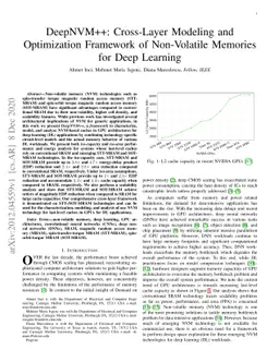 DeepNVM++: Cross-Layer Modeling and Optimization Framework of
  Non-Volatile Memories for Deep Learning