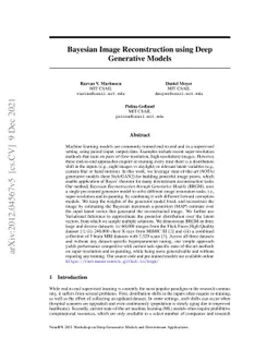 Bayesian Image Reconstruction using Deep Generative Models