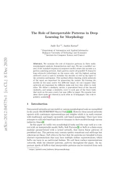 The Role of Interpretable Patterns in Deep Learning for Morphology