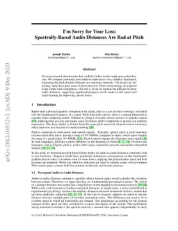 I'm Sorry for Your Loss: Spectrally-Based Audio Distances Are Bad at
  Pitch