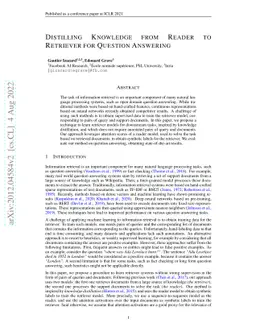 Distilling Knowledge from Reader to Retriever for Question Answering