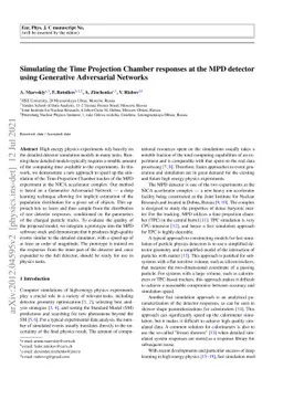 Simulating the Time Projection Chamber responses at the MPD detector
  using Generative Adversarial Networks