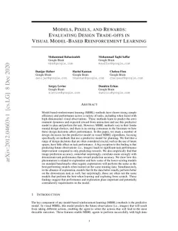 Models, Pixels, and Rewards: Evaluating Design Trade-offs in Visual
  Model-Based Reinforcement Learning