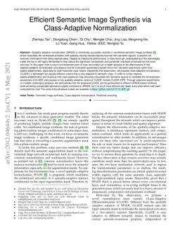 Efficient Semantic Image Synthesis via Class-Adaptive Normalization