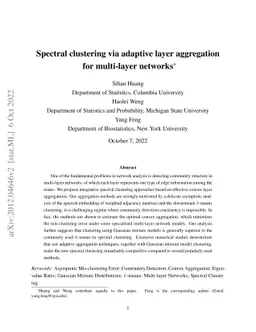 Spectral clustering via adaptive layer aggregation for multi-layer
  networks