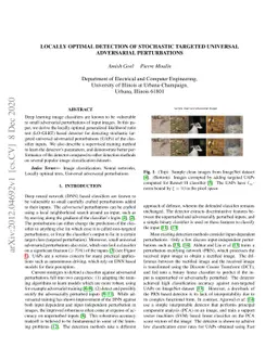 Locally optimal detection of stochastic targeted universal adversarial
  perturbations