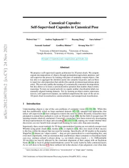Canonical Capsules: Self-Supervised Capsules in Canonical Pose