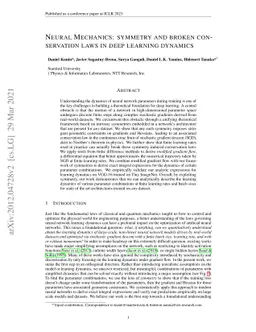 Neural Mechanics: Symmetry and Broken Conservation Laws in Deep Learning
  Dynamics