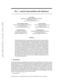 On 1/n neural representation and robustness