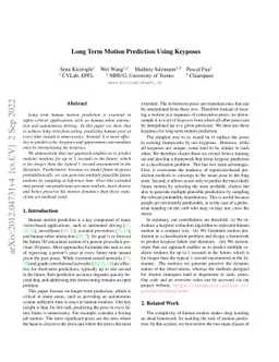 Long Term Motion Prediction Using Keyposes