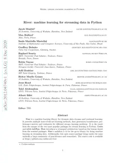 River: machine learning for streaming data in Python