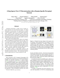 2-Step Sparse-View CT Reconstruction with a Domain-Specific Perceptual
  Network