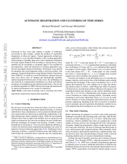 Automatic Registration and Clustering of Time Series