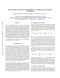 Simultaneous Grouping and Denoising via Sparse Convex Wavelet Clustering