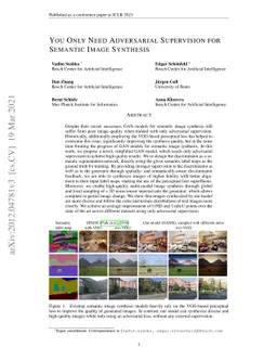 You Only Need Adversarial Supervision for Semantic Image Synthesis
