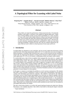 A Topological Filter for Learning with Label Noise