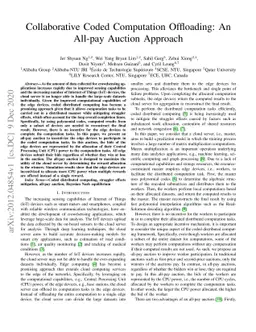 Collaborative Coded Computation Offloading: An All-pay Auction Approach