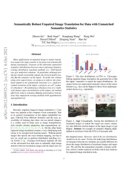 Semantically Robust Unpaired Image Translation for Data with Unmatched
  Semantics Statistics