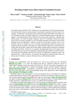 Breeding Gender-aware Direct Speech Translation Systems