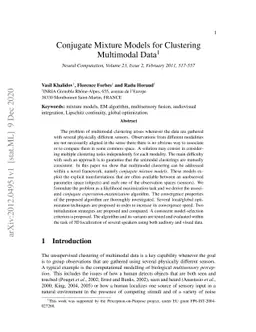 Conjugate Mixture Models for Clustering Multimodal Data