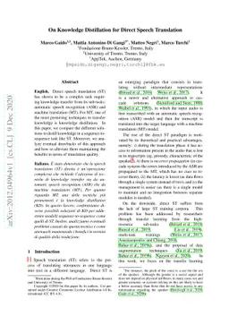 On Knowledge Distillation for Direct Speech Translation