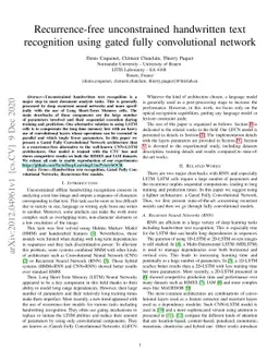 Recurrence-free unconstrained handwritten text recognition using gated
  fully convolutional network