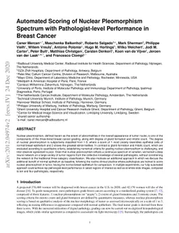 Automated Scoring of Nuclear Pleomorphism Spectrum with
  Pathologist-level Performance in Breast Cancer