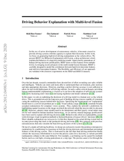 Driving Behavior Explanation with Multi-level Fusion
