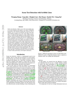 Scene Text Detection with Scribble Lines