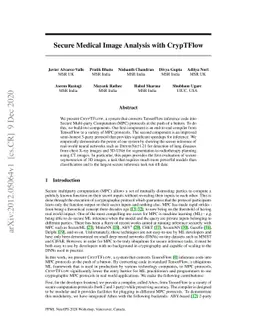 Secure Medical Image Analysis with CrypTFlow