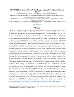 COVID-19 Detection in Chest X-Ray Images using a New Channel Boosted CNN