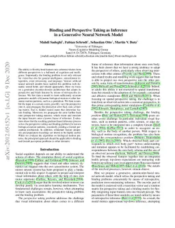 Binding and Perspective Taking as Inference in a Generative Neural
  Network Model