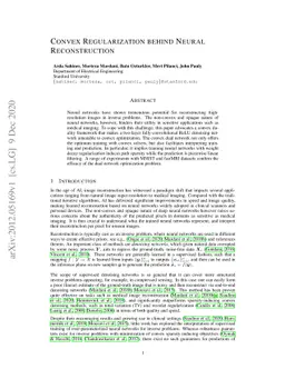 Convex Regularization Behind Neural Reconstruction