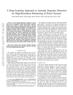 A Deep Learning Approach to Anomaly Sequence Detection for
  High-Resolution Monitoring of Power Systems