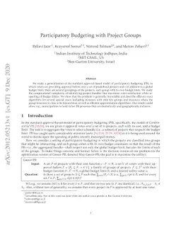 Participatory Budgeting with Project Groups