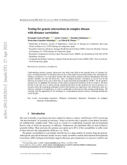 Testing for genetic interactions in complex disease with distance
  correlation