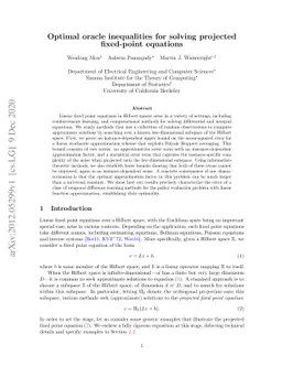 Optimal oracle inequalities for solving projected fixed-point equations