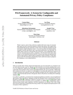 PrivFramework: A System for Configurable and Automated Privacy Policy
  Compliance