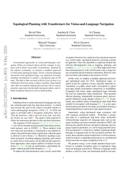 Topological Planning with Transformers for Vision-and-Language
  Navigation