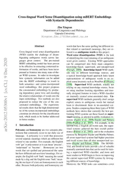 Cross-lingual Word Sense Disambiguation using mBERT Embeddings with
  Syntactic Dependencies