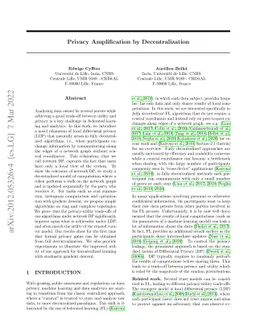 Privacy Amplification by Decentralization