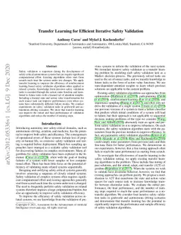 Transfer Learning for Efficient Iterative Safety Validation